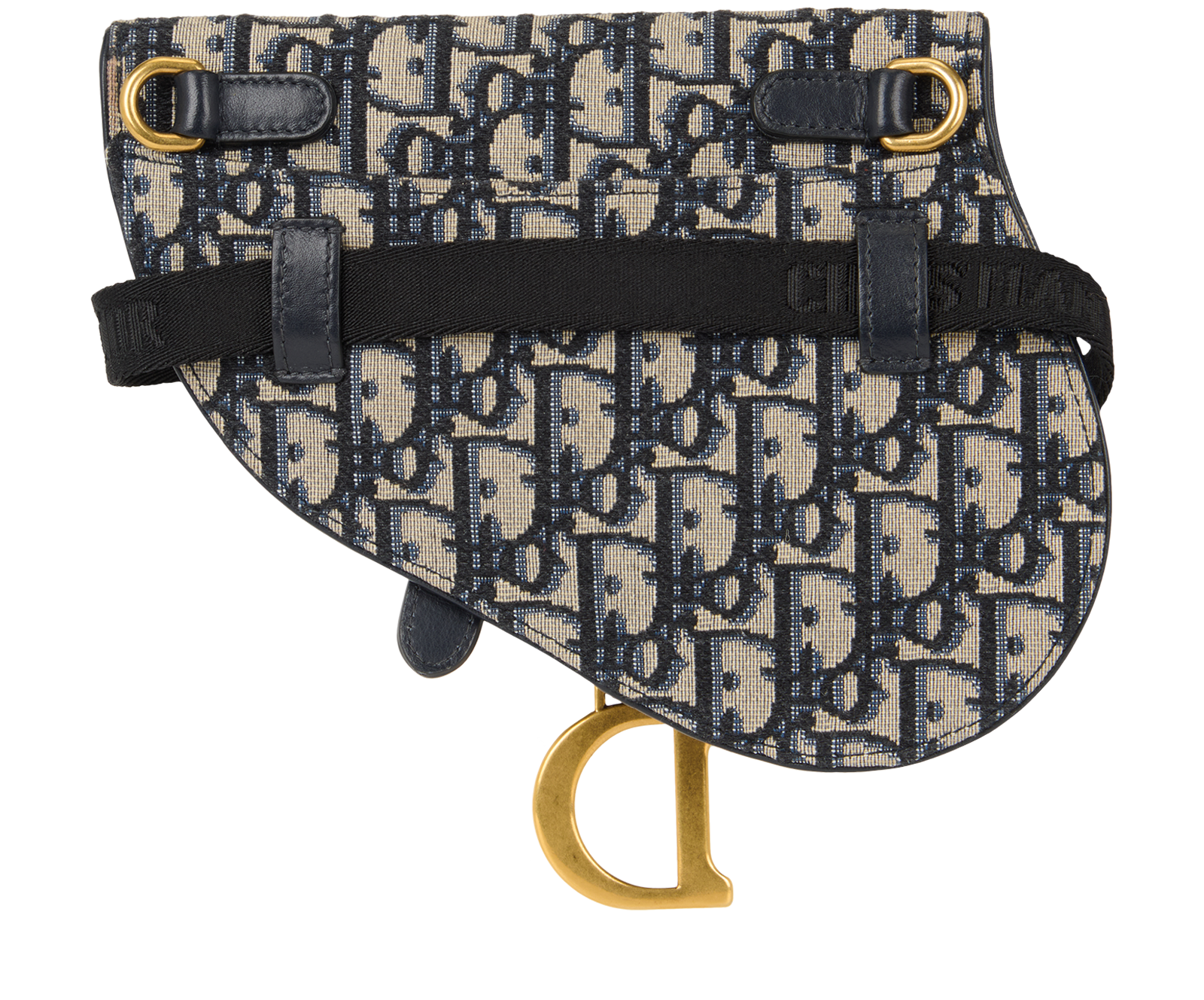 Saddle Belt Bag, &pound;650, Handbags, Blue, Canvas/Leather, Back view